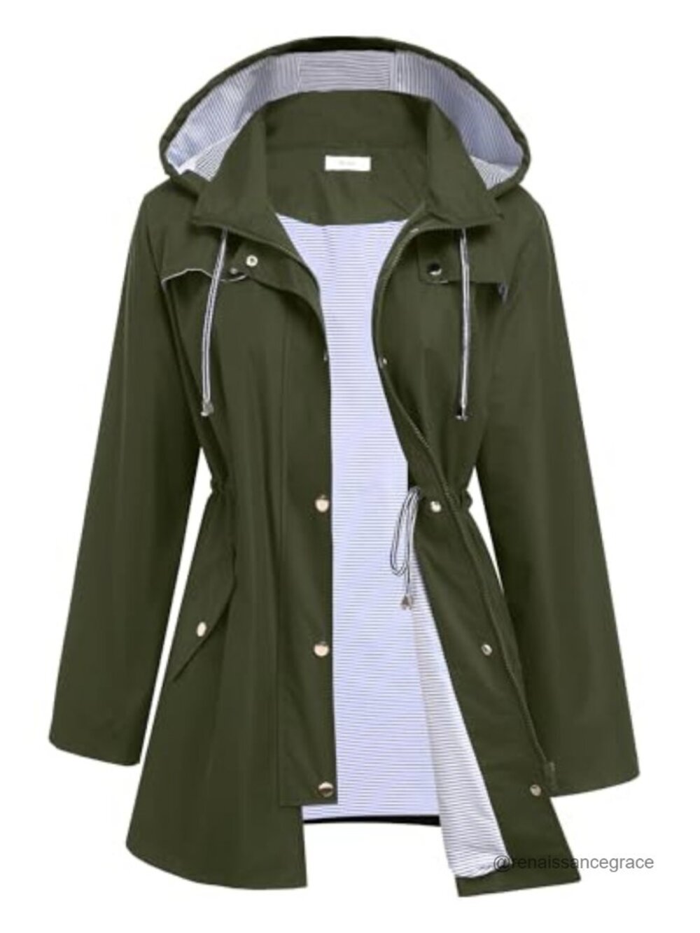Hount Women Lightweight Waterproof Lined Raincoat Trench Coat